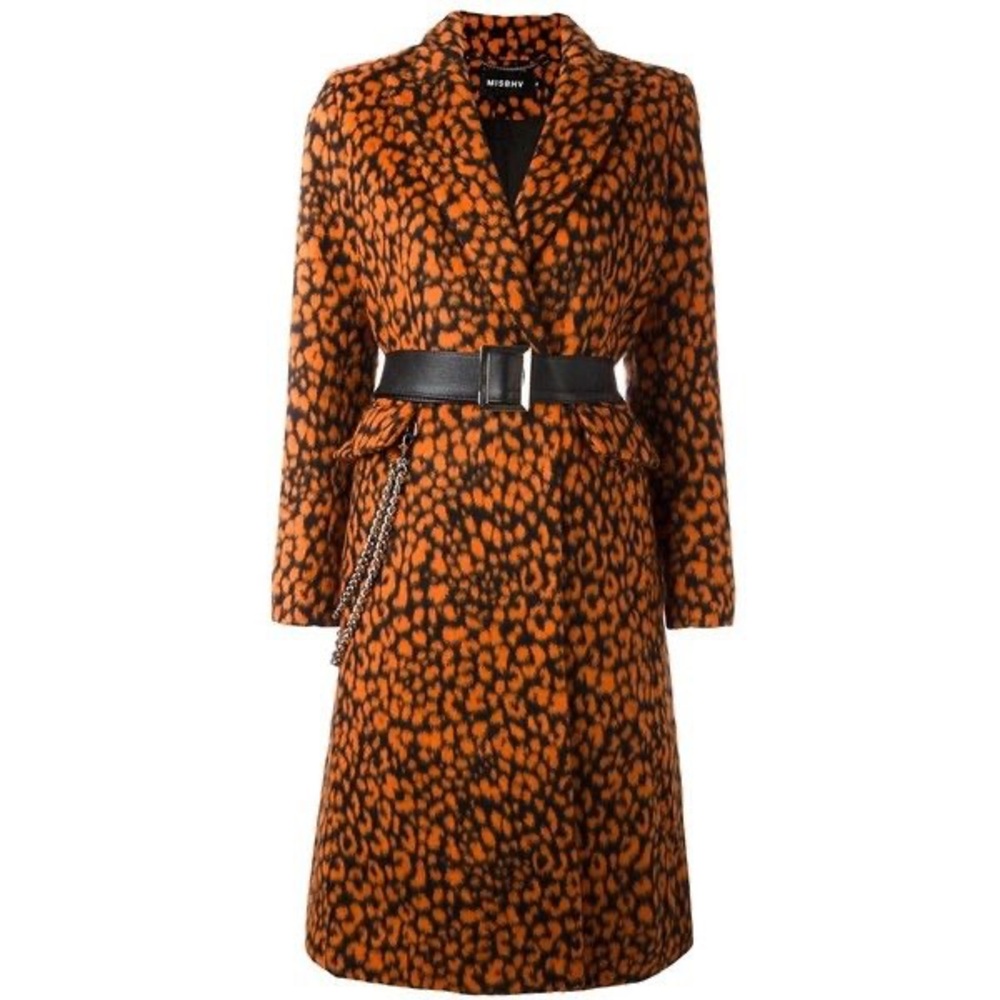 MISBHV Orange Leopard Print Coat